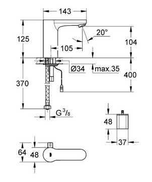 ��������� ��� �������� Grohe Eurosmart Cosmopolitan E 36327000