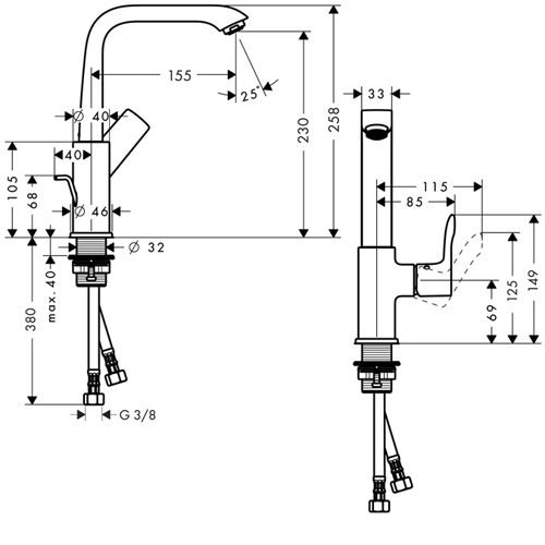 ��������� ��� �������� Hansgrohe Metris 230 31087000