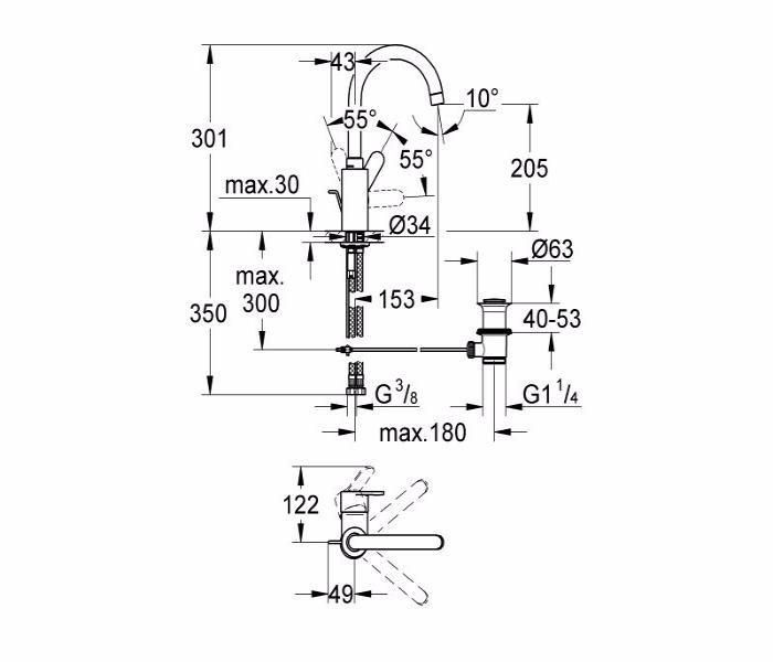 ��������� ��� �������� Grohe Eurostyle Cosmopolitan 23043002
