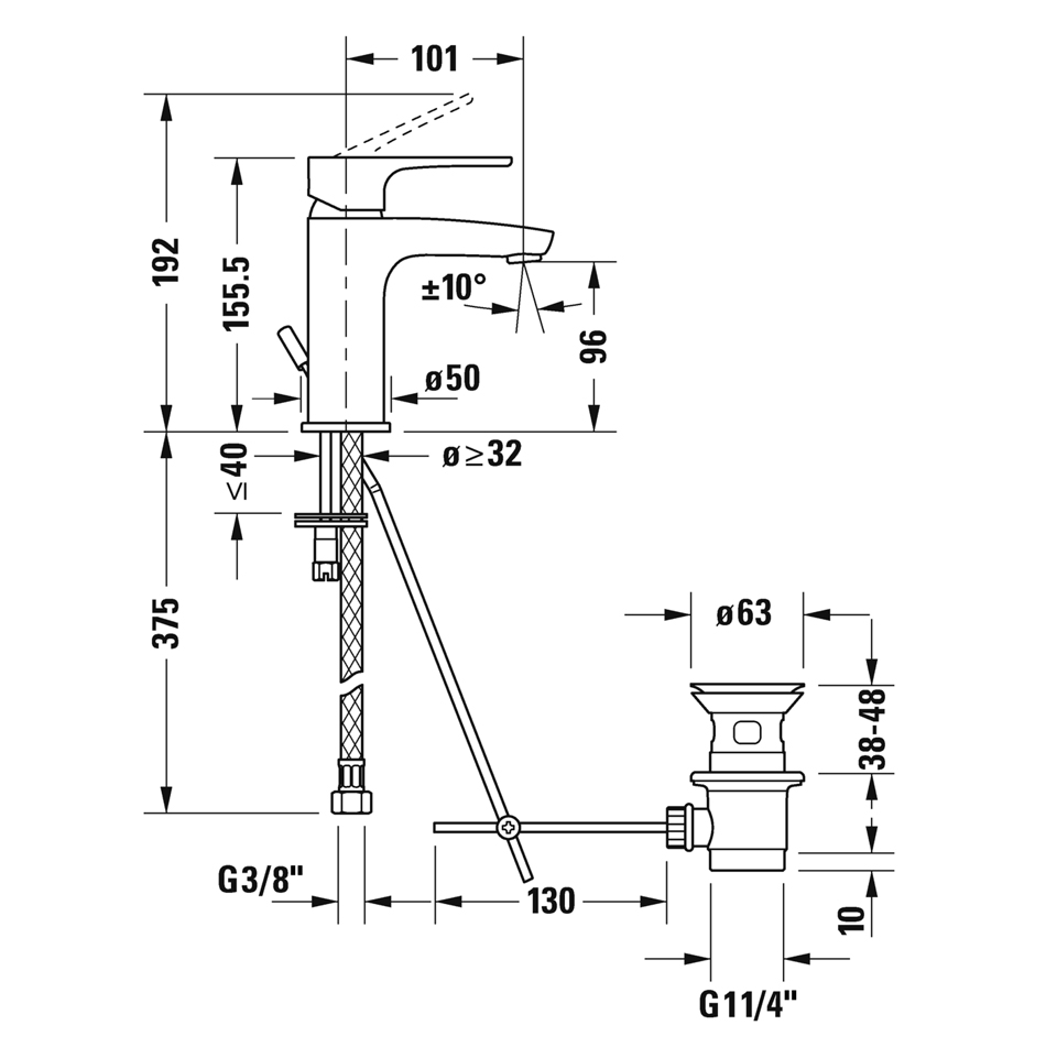��������� ��� �������� Duravit �.1 B11010001010