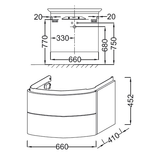 ������ ��� �������� Jacob Delafon Presquile 66x41 EB1103-G1C