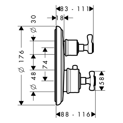 ��������� � ��������/������������� �������� Axor Montreux 16820000