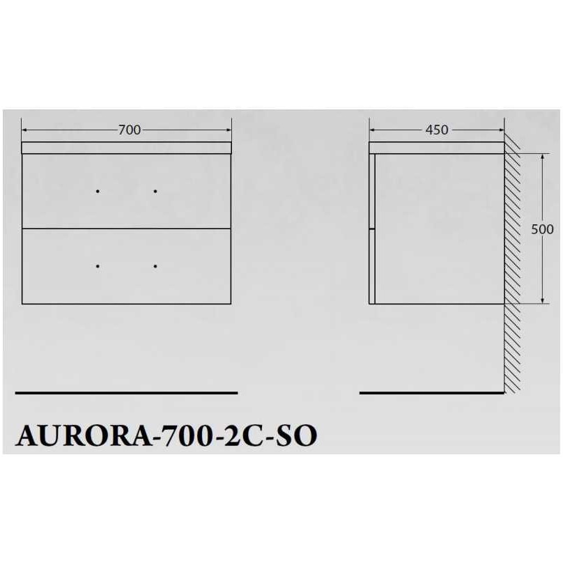 ����� ��� �������� BelBagno AURORA AURORA-700-2C-SO-PB