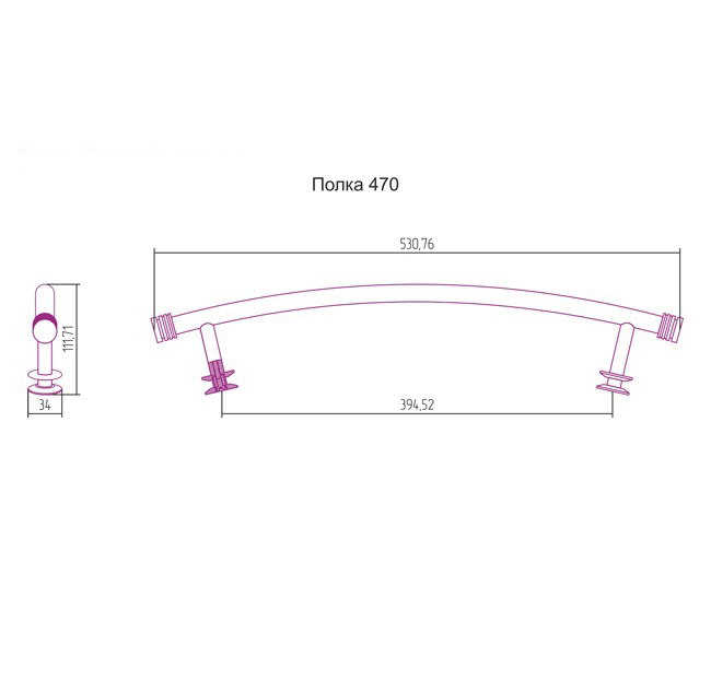 ����� ������ 470�� ������� Towel Bar Curved ��� �� ������ 00-2004-0470
