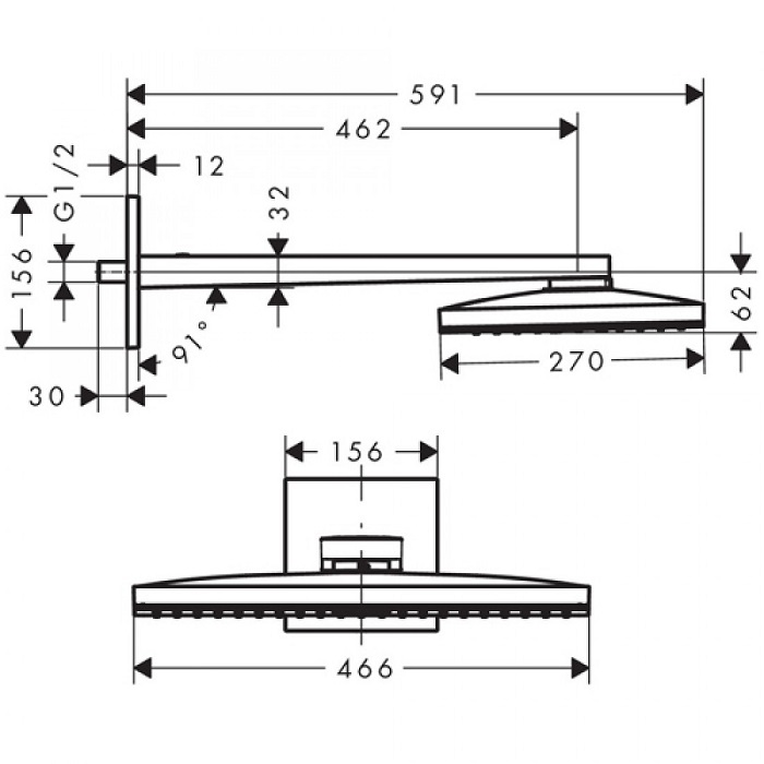 ������� ��� Hansgrohe Rainmaker Select 460 1jet 24003400