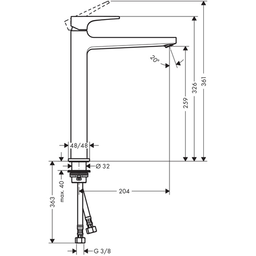 ��������� ��� �������� Hansgrohe Metropol 260 74512000