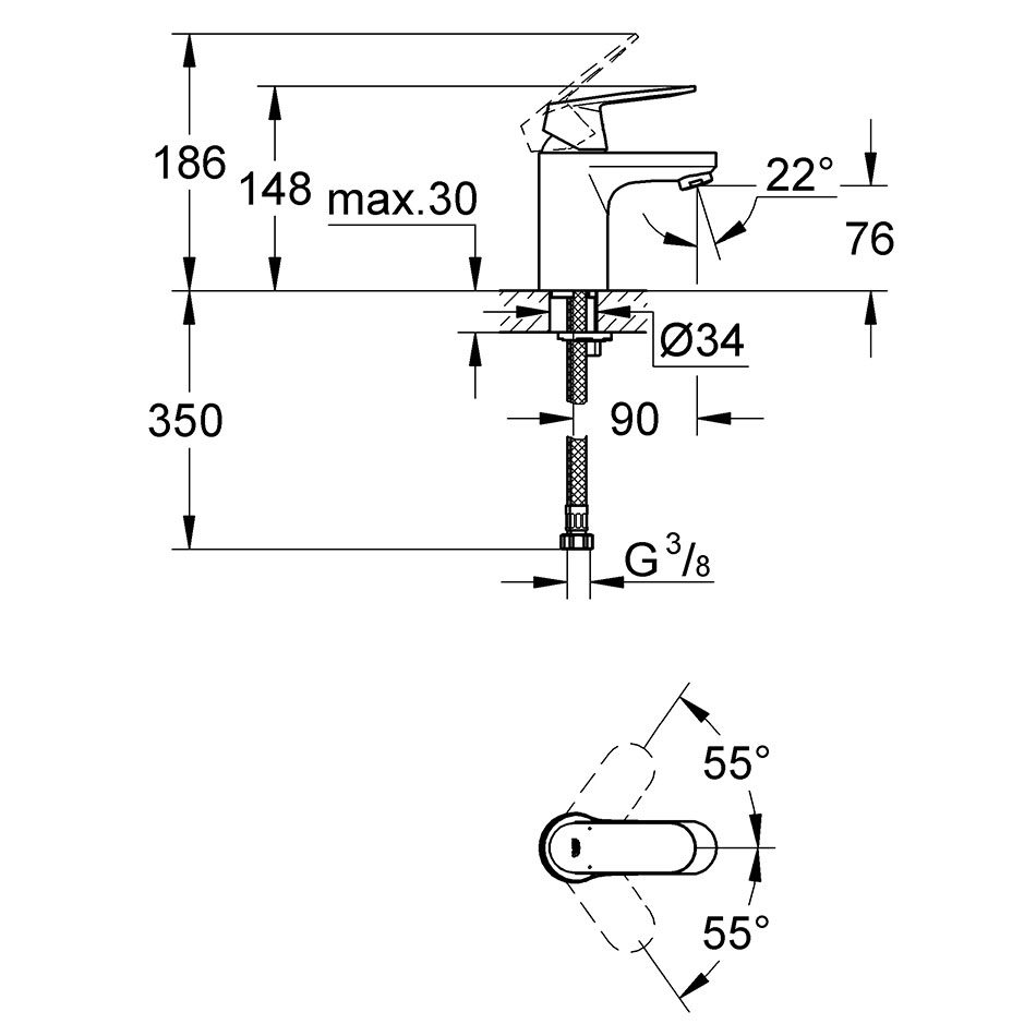 ��������� ��� �������� Grohe Eurosmart Cosmopolitan 32824000