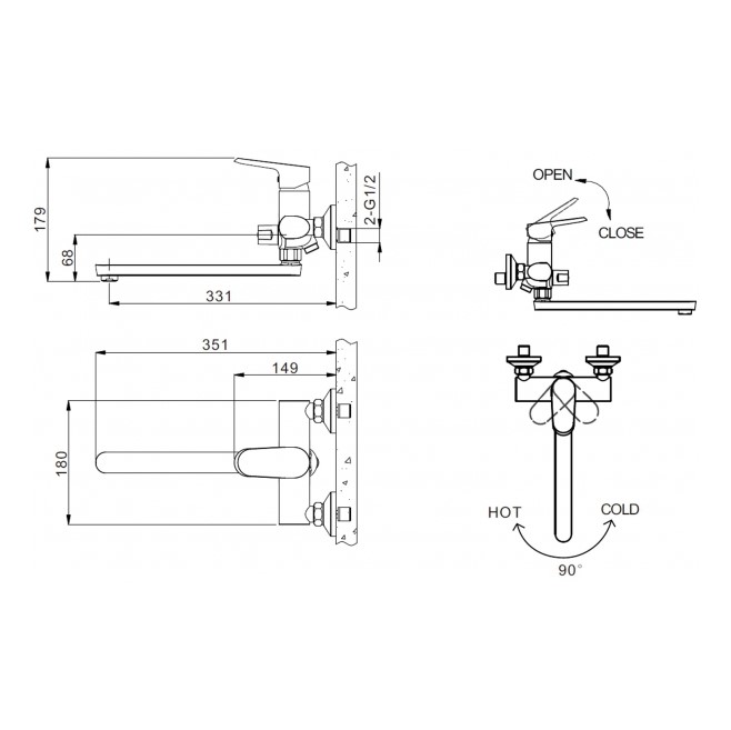 ��������� ��� ����� c ������� ������� Bravat Pure F6105161C-01A