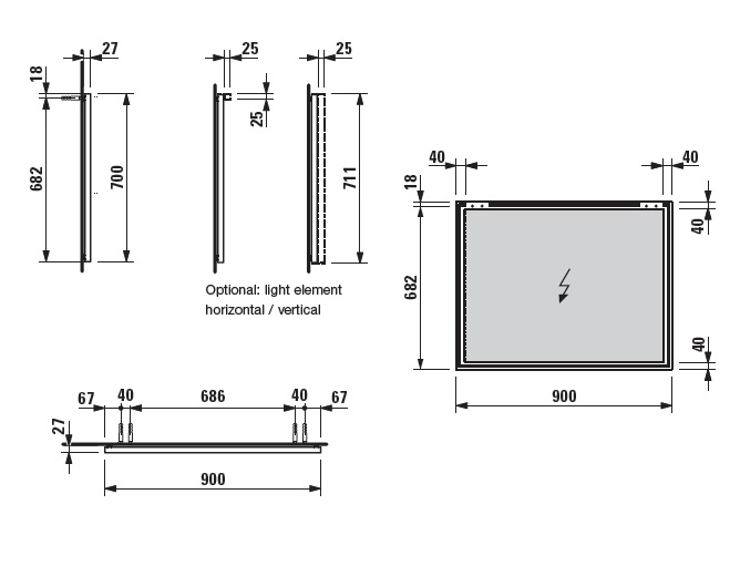 ������� Laufen Frame 90x70 4740.5.900.144.1