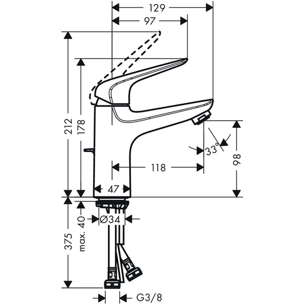 ��������� ��� �������� Hansgrohe Novus 100 71030000