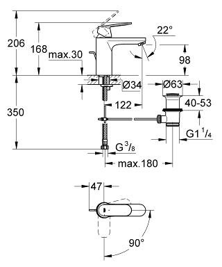 ��������� ��� �������� Grohe Eurosmart Cosmopolitan 2339600E
