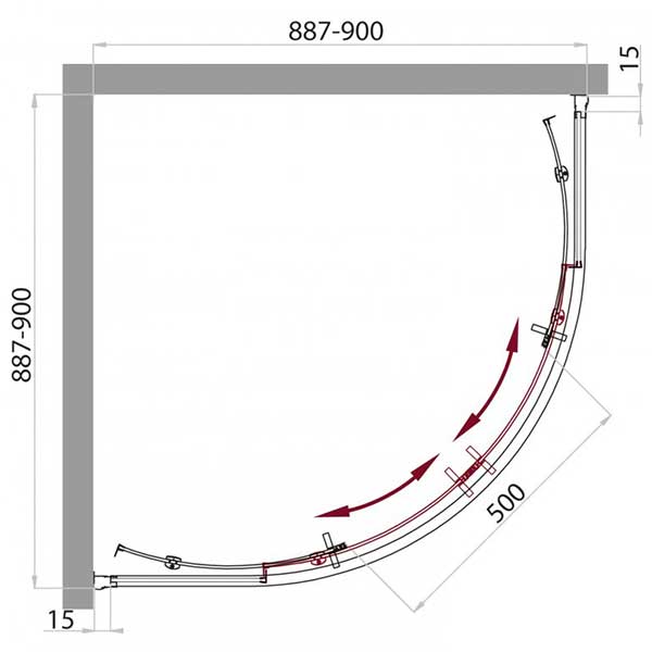 ������� ������ BelBagno UNO-R-2-90-C-Cr
