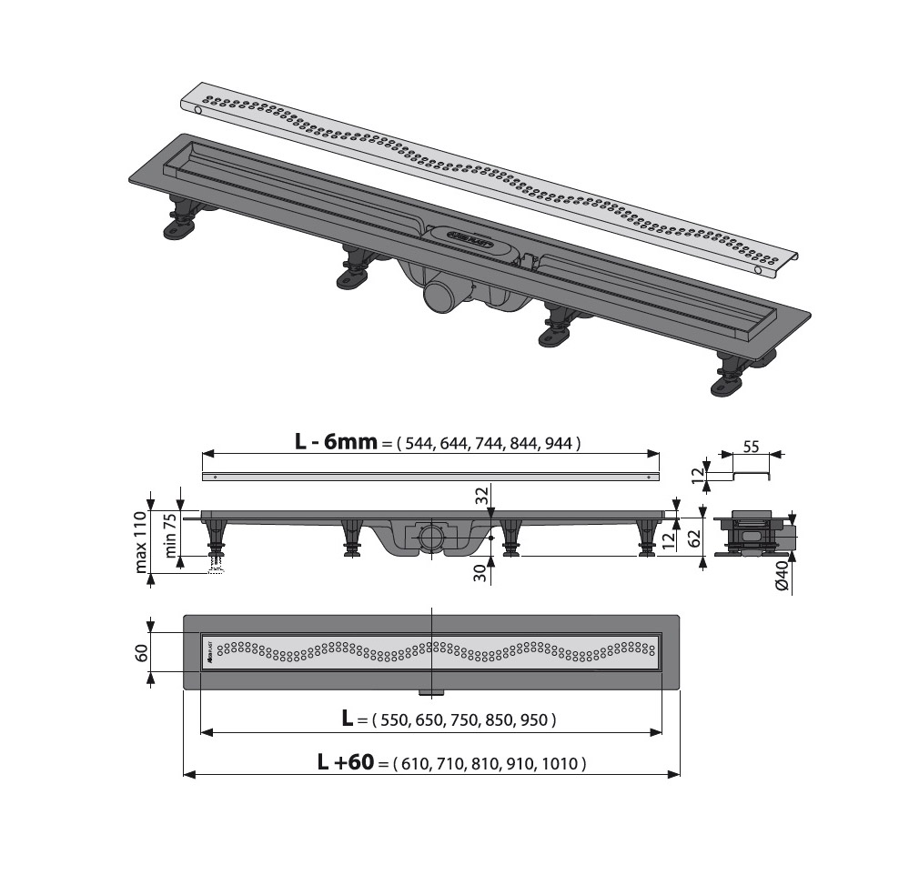 ������� ����� AlcaPlast Simple � �������� � ������� APZ8-750M