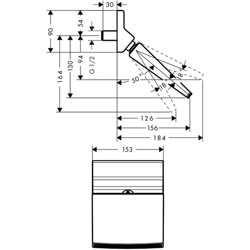 ������� ��������� ���� Hansgrohe Raindance Rainfall 150 26442000