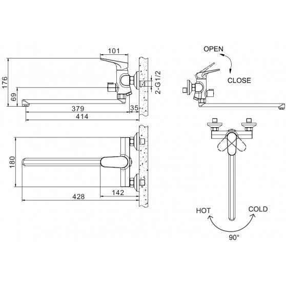 ��������� ��� ����� c ������� ������� Bravat Eler F6191238CP-01L-RUS