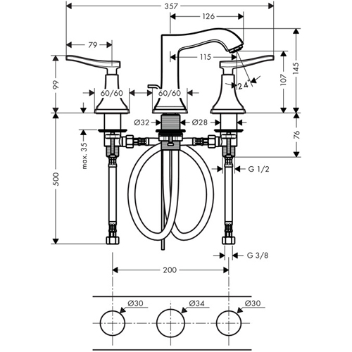 ��������� ��� �������� Hansgrohe Metropol Classic 31330000