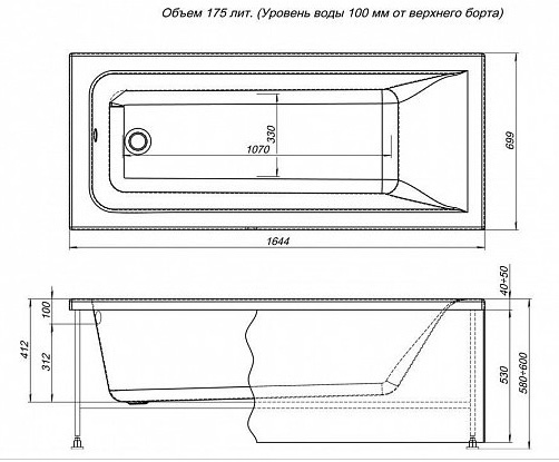 ��������� ����� Aquanet Bright 165x70 00229217