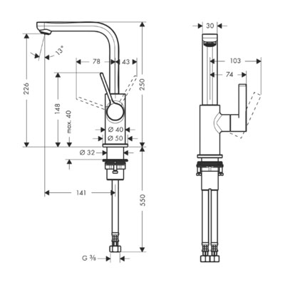 ��������� ��� �������� Hansgrohe Metris S 31161000