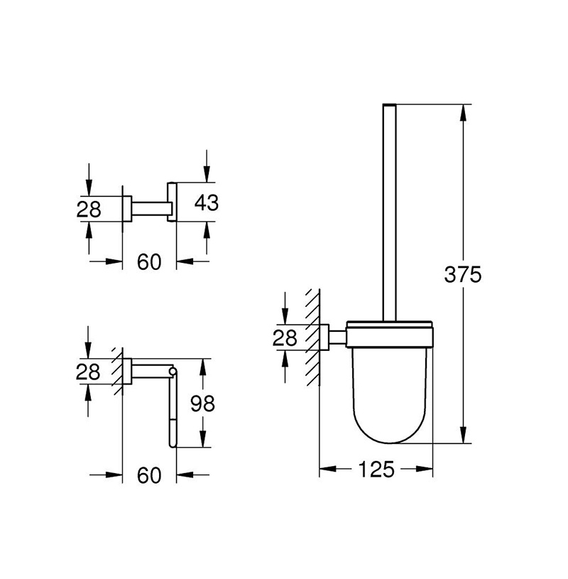 ����� ����������� 3 ��������: �����, ��������� ������, ������ Grohe Essentials Cube 40757001 ����
