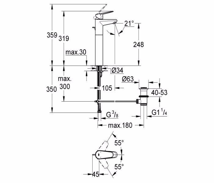 ��������� ��� �������� Grohe Eurodisc Cosmopolitan 23055002
