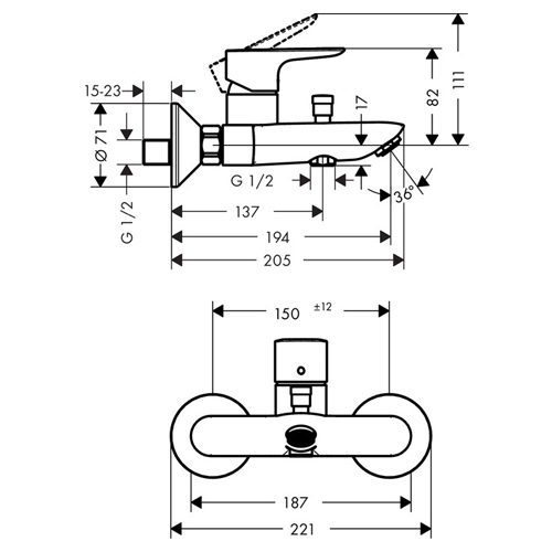 ��������� ��� ����� Hansgrohe Talis E 71740000