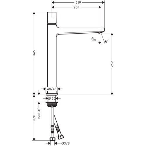 ��������� ��� �������� Hansgrohe Metropol Select 260 32572000